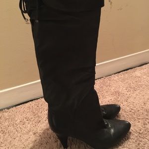 Leather over the knee boots